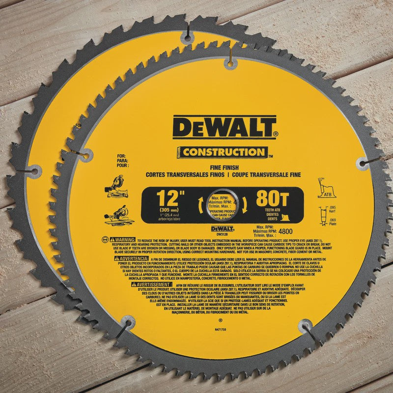 DEWALT Hardmetalen Zaagbladen voor Hout - 216/254/305MM - 40/60/80T