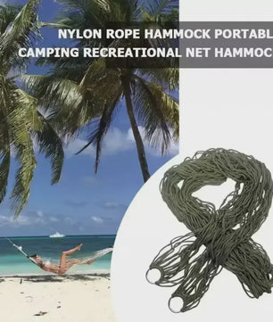 Draagbare Nylon Touw Hangmat - Ademende Mesh Schommelstoel voor Buiten & Binnen