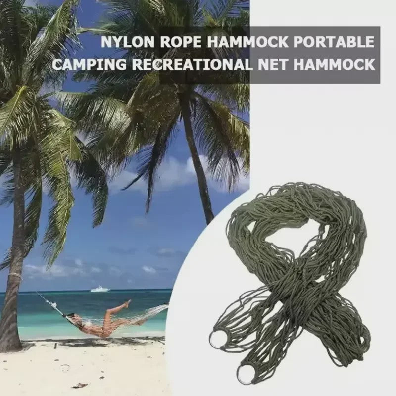 Draagbare Nylon Touw Hangmat - Ademende Mesh Schommelstoel voor Buiten & Binnen