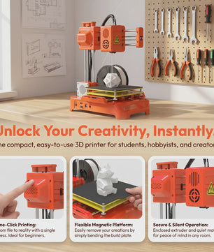 Easythreed K7 Mini FDM 3D Printer - Compact, Stil & Ideaal voor Beginners