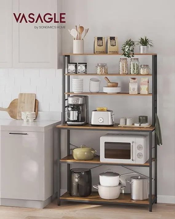 Industrieel Keukenrek met 6 Haken - 40x100x167 cm - Stijlvolle Keukenopberger
