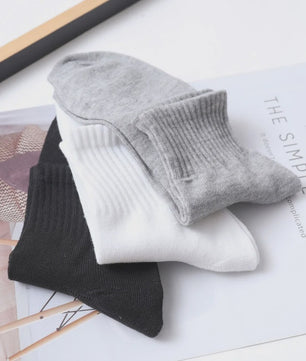 10 Paar Heren Katoenen Sokken - Mid-Calf, Effen Kleur, All Seasons