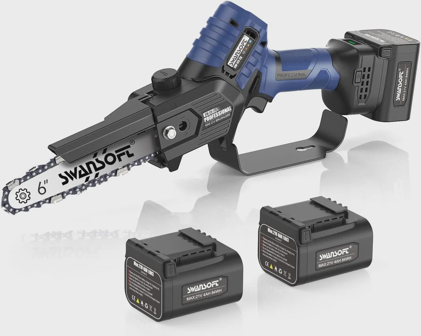 SWANSOFT 6-inch Elektrische Mini Kettingzaag - Krachtige 600W Brushless Motor