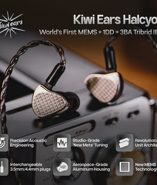 Kiwi Ears Halcyon Tribrid IEM Oordopjes met MEMS, 1DD, 3BA en Gaming Microfoon
