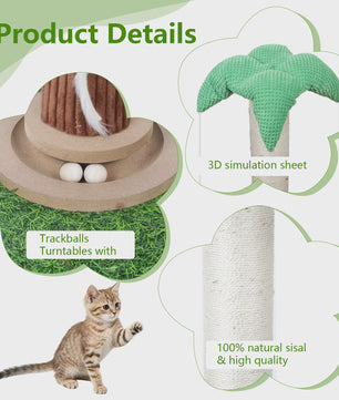 Luxe Kattenkrabpaal met Hangende Bal en Speeltoren - Natuurlijk Sisal Touw