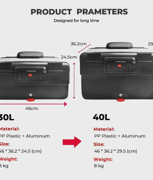 Universele Motor Topcase 40L - Waterdichte Bagagekoffer voor BMW en andere motoren