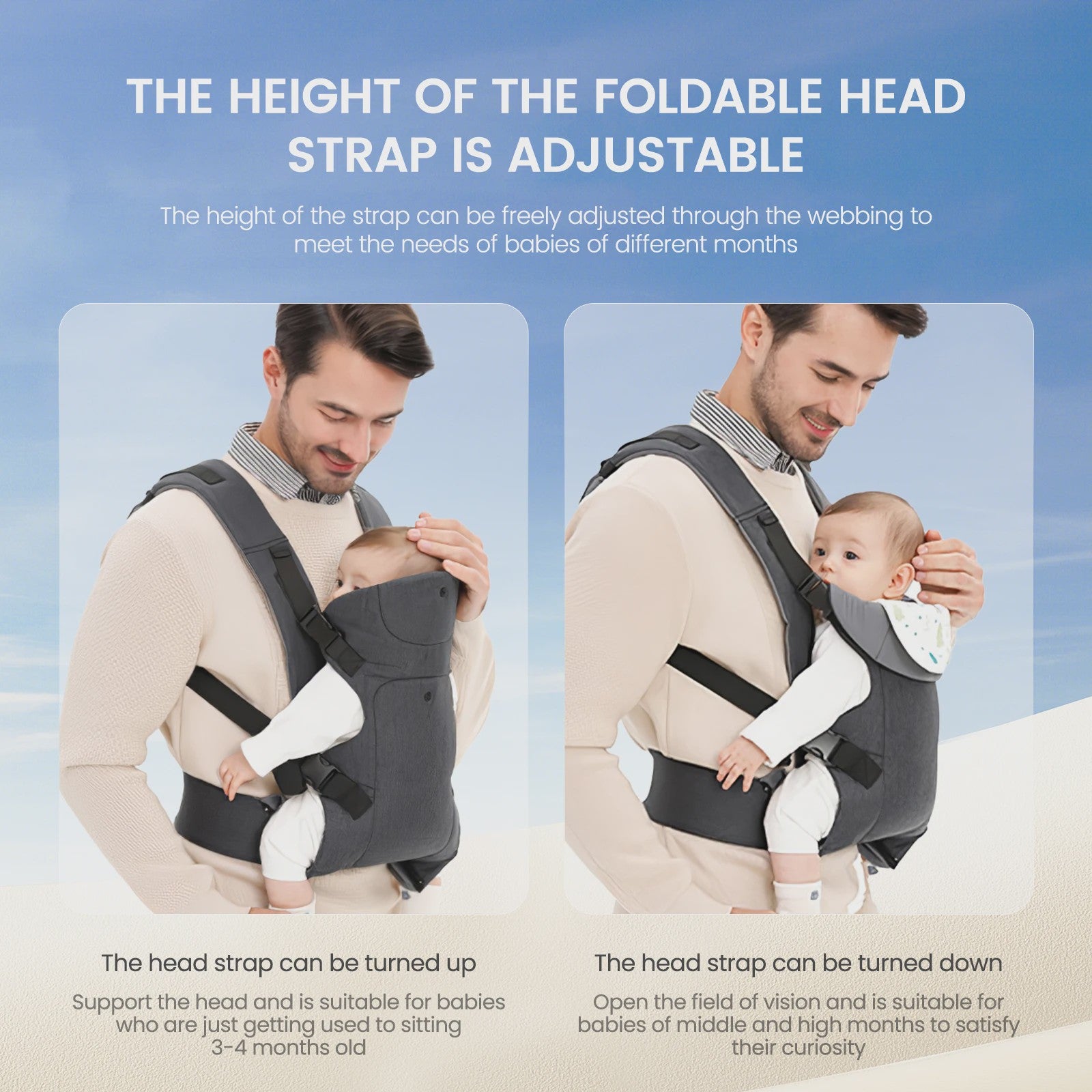 Ergonomische 4-in-1 Baby Draagzak - Verstelbaar, Comfortabel & Veilig voor baby's 3-15 kg