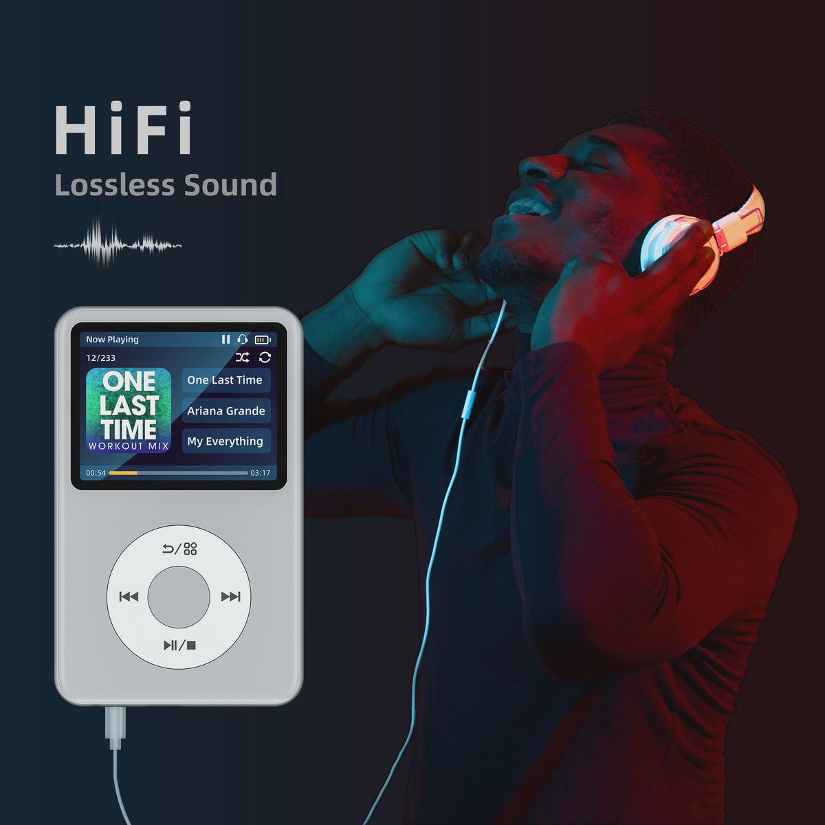 INNIOASIS Y1 MP3 Speler met Bluetooth, 64GB - Draagbare Muziek & Video Speler