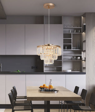 Luxe Kristallen Plafondlamp Goud - Moderne Hanglamp met LED Verlichting voor Woonkamer & Slaapkamer