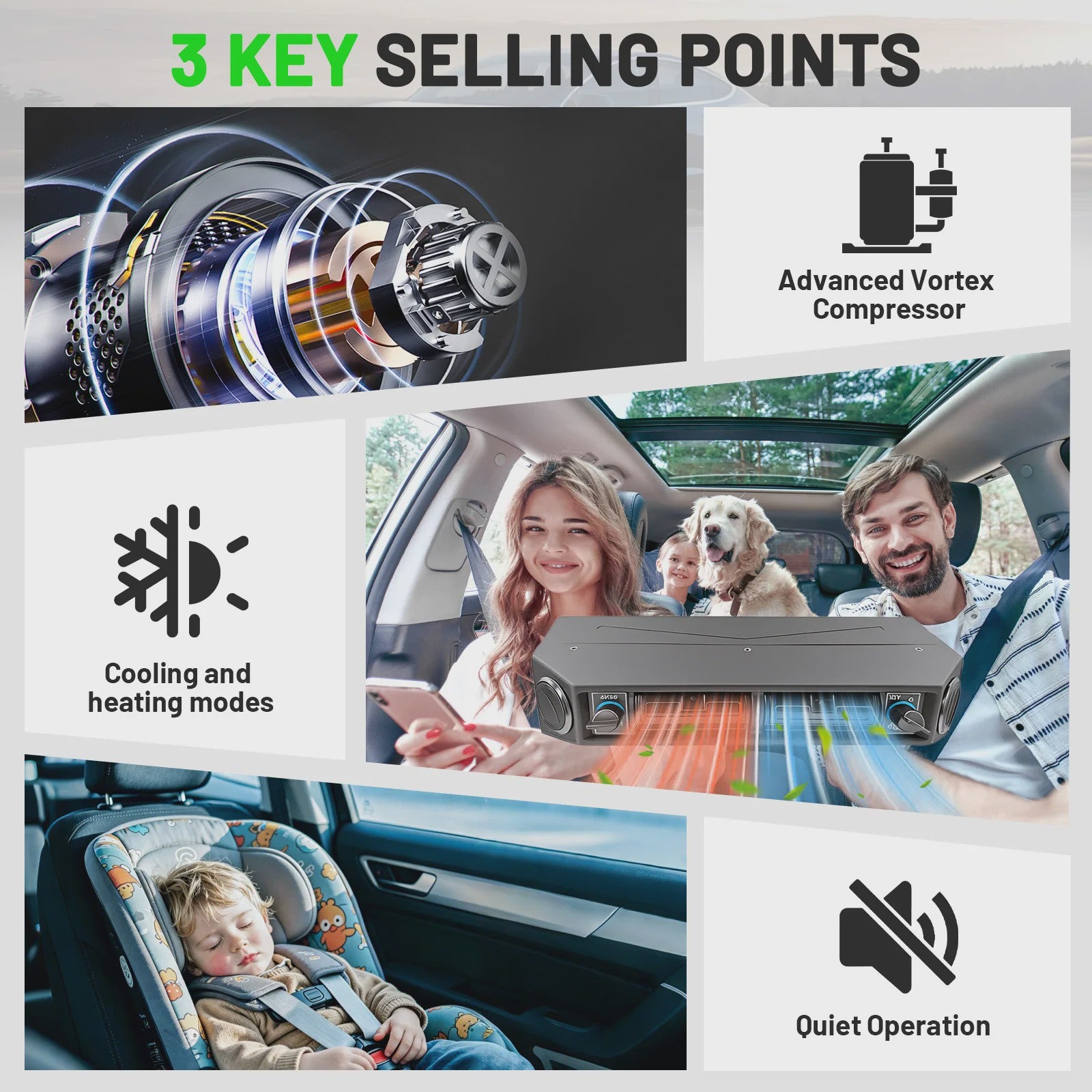 Universele 12V Elektrische Airconditioner voor Auto, Vrachtwagen, Bus & Camper