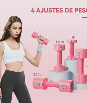 Verstelbare Dumbbell Set 4-in-1 (1-2.5 kg) - Compact en Veilig Trainen