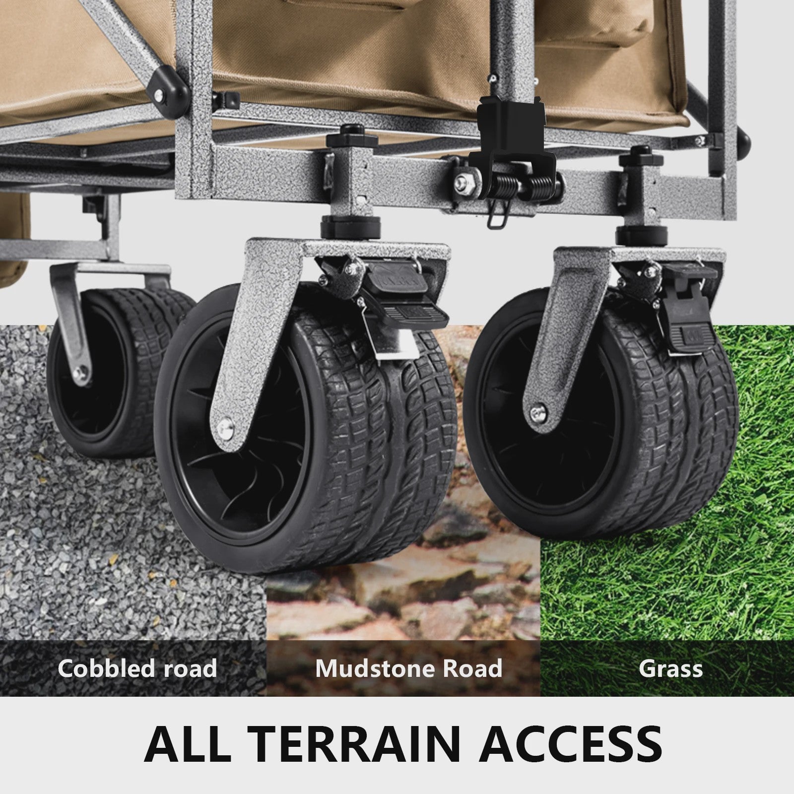 Klapbare Campingwagen met Tafelblad - Grote Capaciteit & All-Terrain Wielen