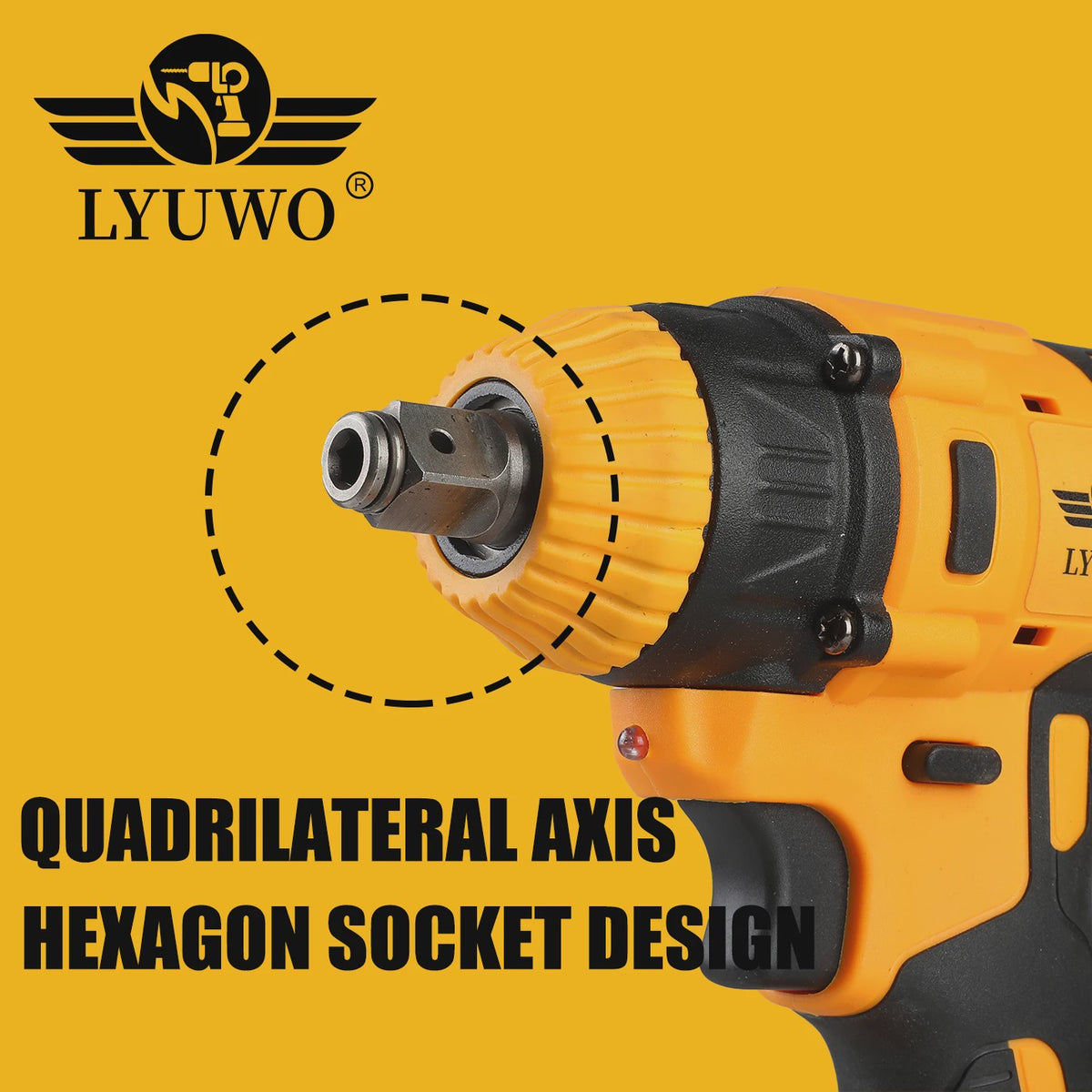 LYUWO Krachtige Brushless Elektrische Sleutel 380NM - Voor Automotive en Zwaar Werk