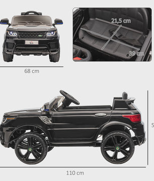 Elektrische Kinderauto met Afstandsbediening - 12V, 2 Motoren, Zwart (3-6 Jaar)