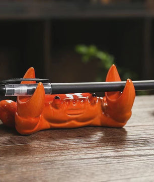 Keramische Krab Houder: Mobiel, Pen & Thee Penseel Standbeeld