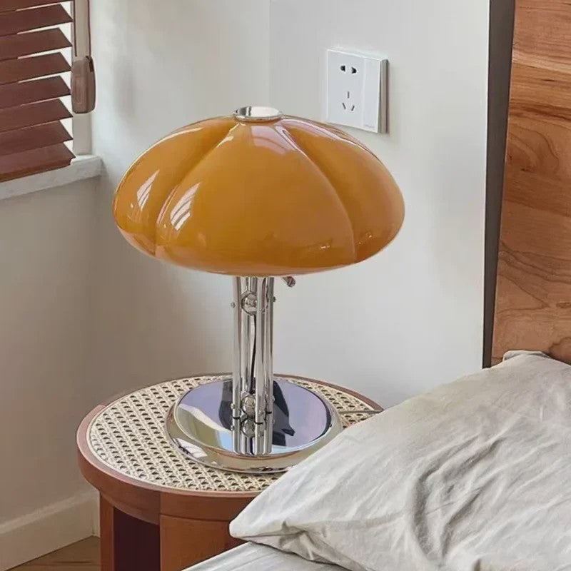 Nordic Pompoen LED Tafellamp - Bauhaus Retro Design voor Sfeervolle Verlichting