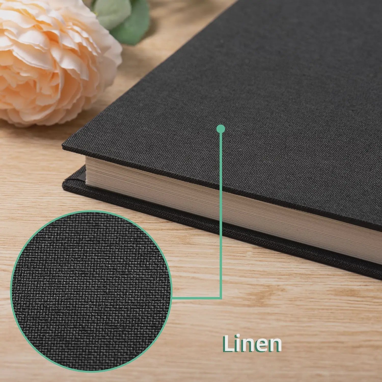 Luxe Linnen Scrapbook Album - Zelfklevend, 40 Pagina's voor 4x6, 5x7, 8x10 Foto's - Inclusief Pen & Tool - Perfect voor Familie & Bruiloft