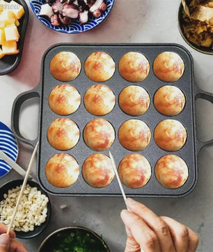 Gietijzeren Takoyaki Pan met 16 Holtes - Non-Stick Octopus Bal Maker