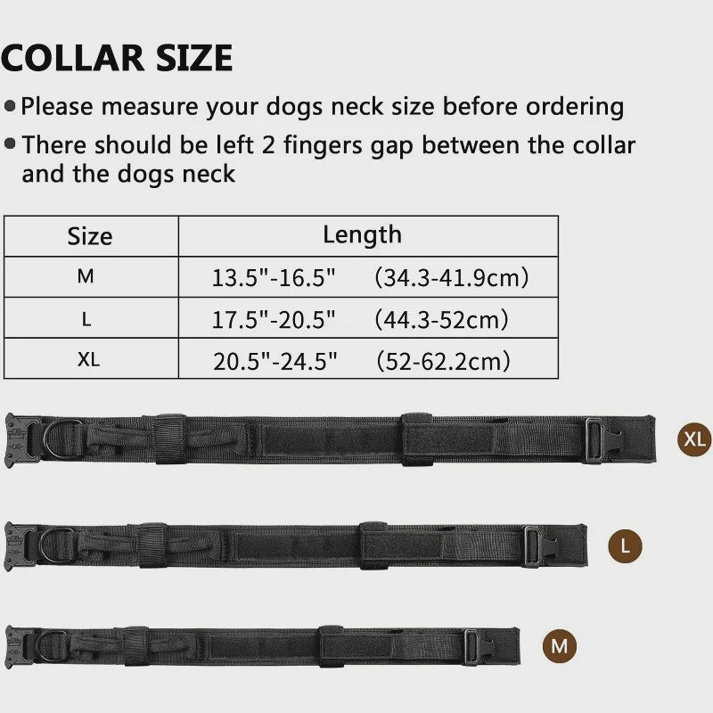 Sterke Tactische Hondenhalsband met Metalen Gesp - Nylon, Verstelbaar voor Training & Dagelijks Gebruik
