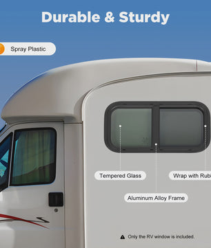 RV Zijraam 700x400mm / 600x300mm - Getint Schuifraam met Hor en Hoge Privacy