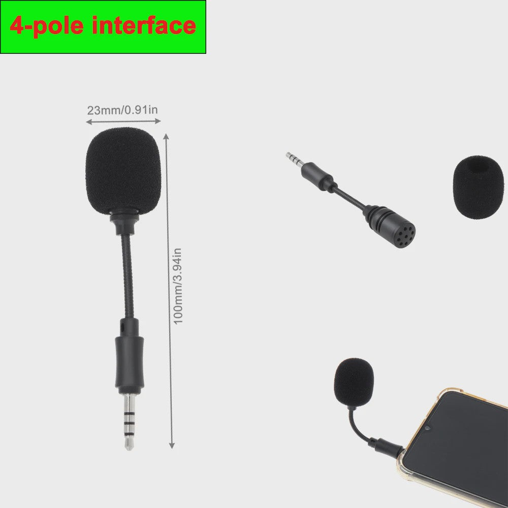 Flexibele Mini Microfoon met 3.5mm Jack voor Telefoon, PC & Laptop