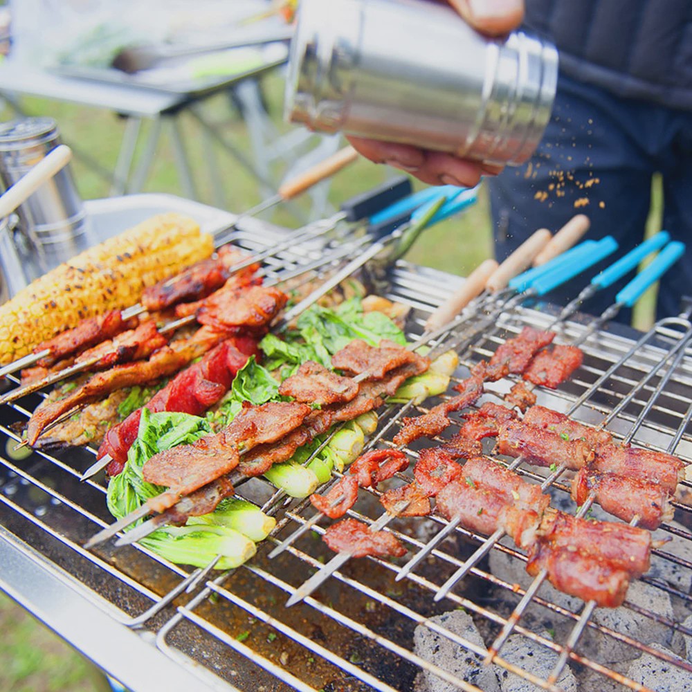 Opvouwbare RVS Houtskool BBQ Grill - Draagbaar en Ideaal voor Buitenfeesten