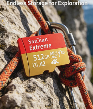 SanDian Extreme Micro SDXC Kaart - V30, Class 10, A2 - Hoge Capaciteit voor Telefoon, Camera, Drone