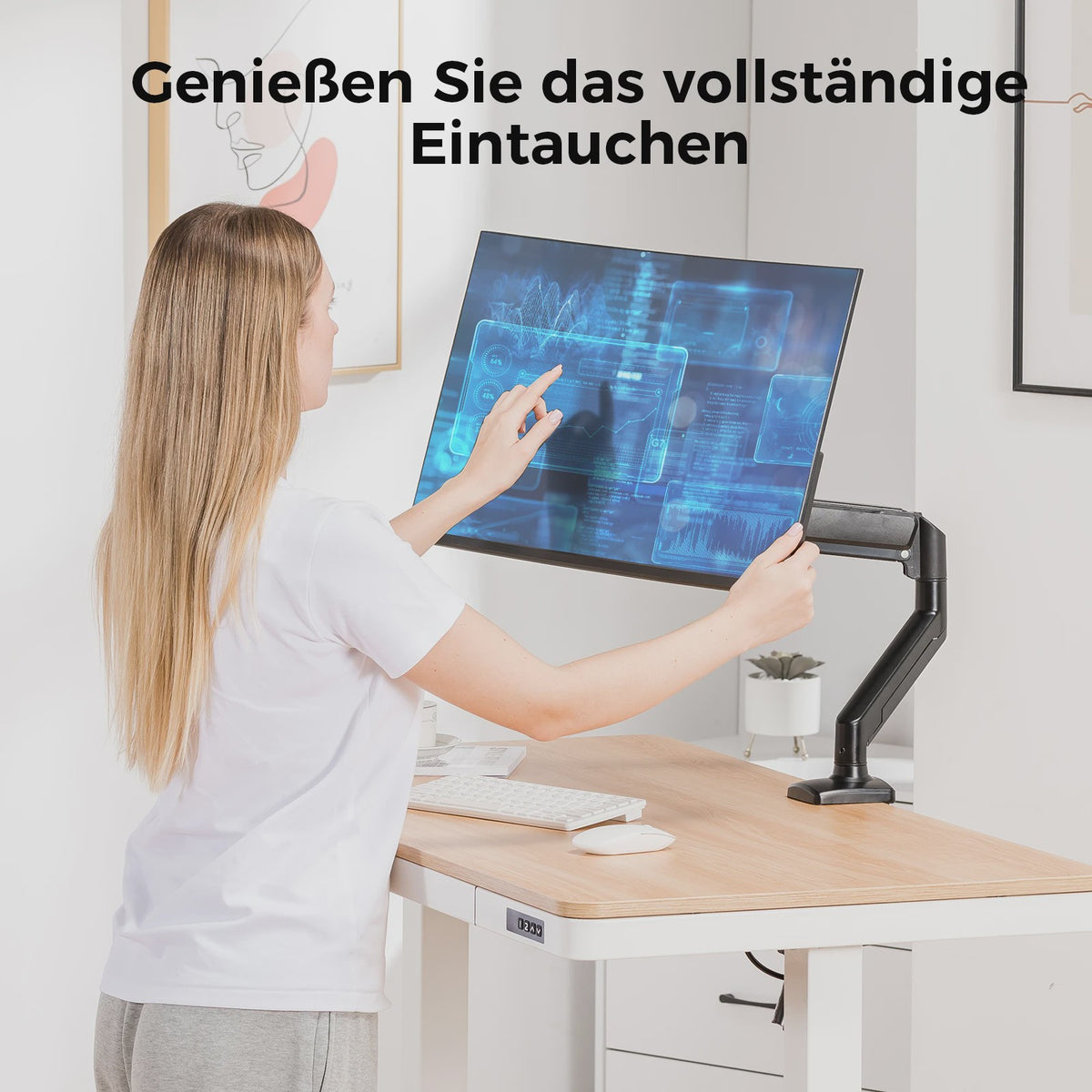 Ergonomische Monitor Arm voor Schermen van 13-32 Inch | Verstelbaar & Ruimtebesparend
