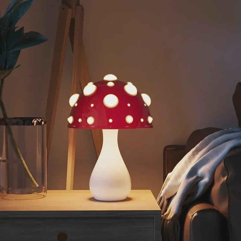 Amanita Paddenstoel Lamp met LED - Sfeervolle Decoratie voor Woonkamer & Nachtkastje