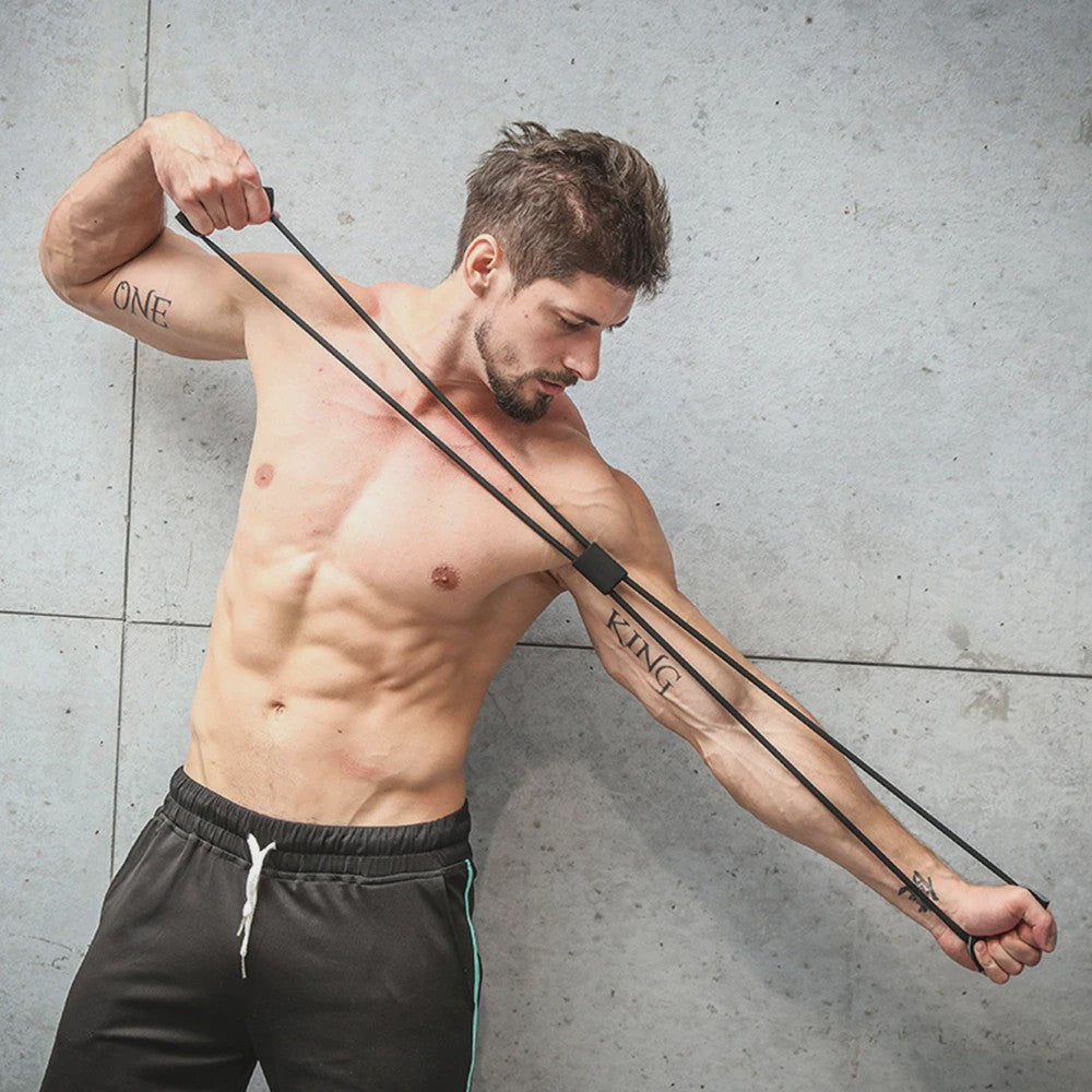 8-vormige Weerstandsband voor Krachttraining en Fitness | Elastische Oefenband met Handvatten