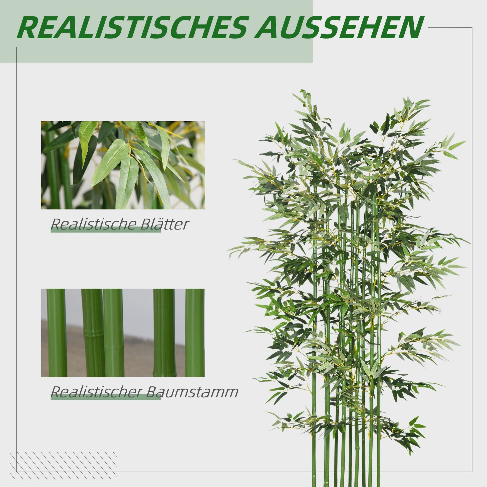 Realistische Kunst Bamboe Plant met 1640 Bladeren in Houten Pot - Onderhoudsarm voor Binnen & Buiten