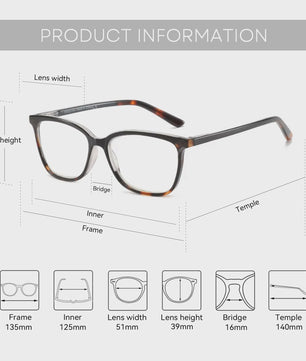 ZENOTTIC S-Maat Vierkante Bril - Blauwlichtfilter & Fotocromisch - Unisex Optische Bril