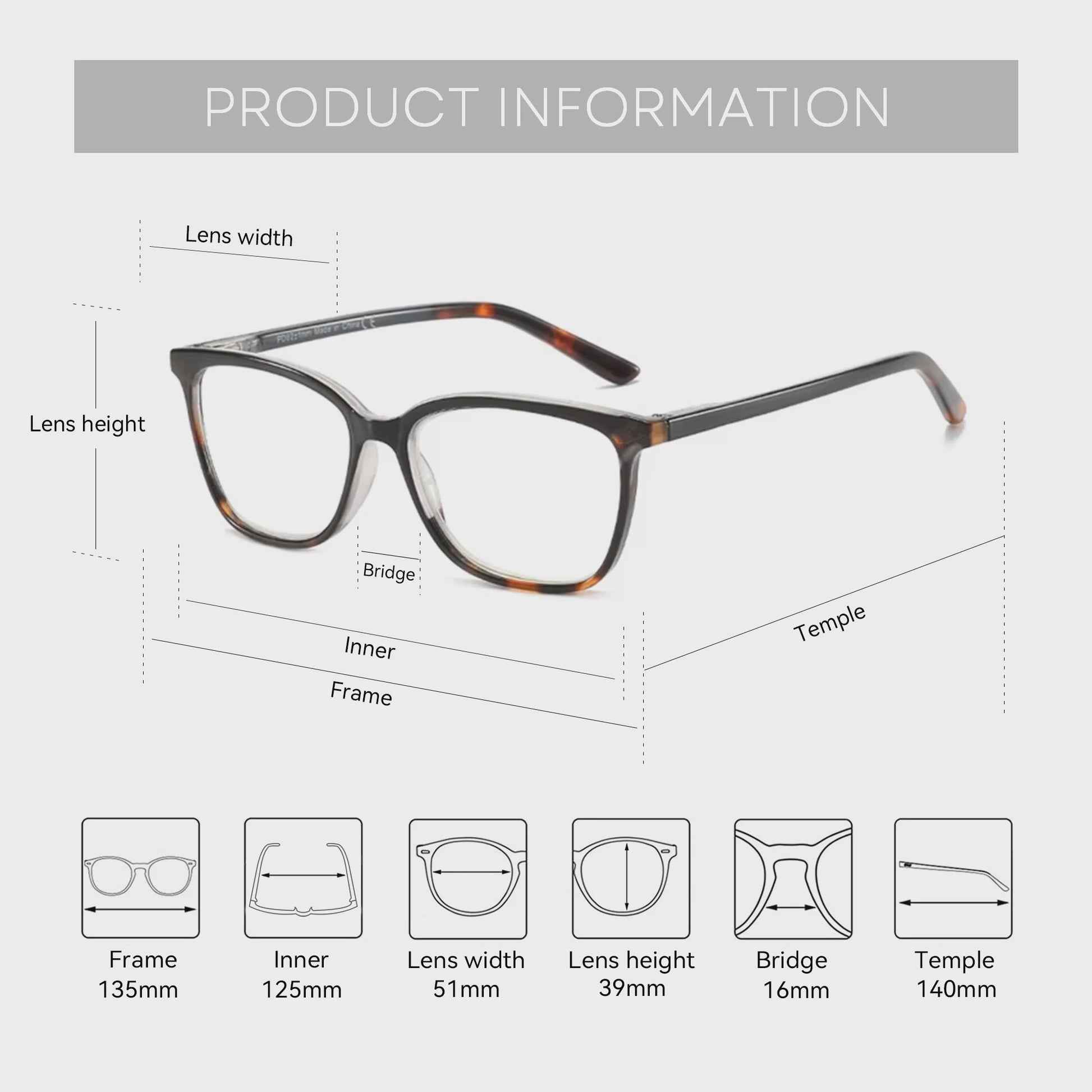 ZENOTTIC S-Maat Vierkante Bril - Blauwlichtfilter & Fotocromisch - Unisex Optische Bril