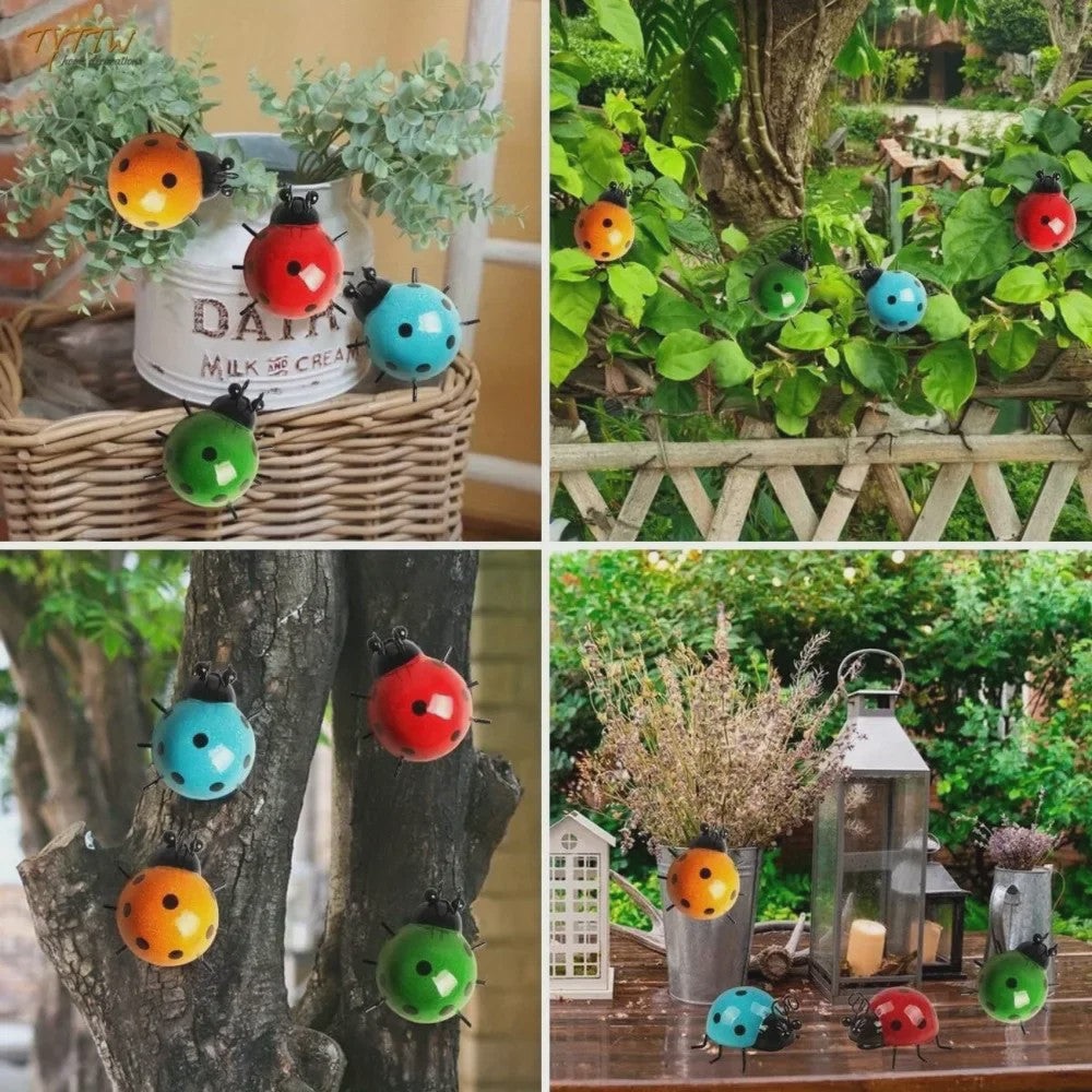 Metalen Lieveheersbeestje Muurdecoratie - Charmante Decoratie voor Binnen & Buiten