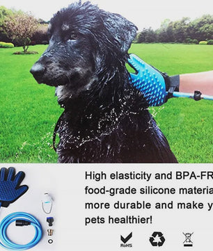 Honden Douchehandschoen met Masserende Borstels en Waterstraal