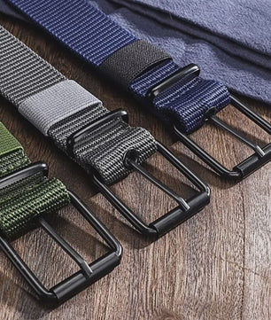 Stijlvolle Heren & Dames Canvas Riem met Pin Gesp - Duurzaam en Trendy voor Outdoor & Jeans