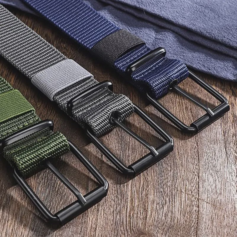 Stijlvolle Heren & Dames Canvas Riem met Pin Gesp - Duurzaam en Trendy voor Outdoor & Jeans