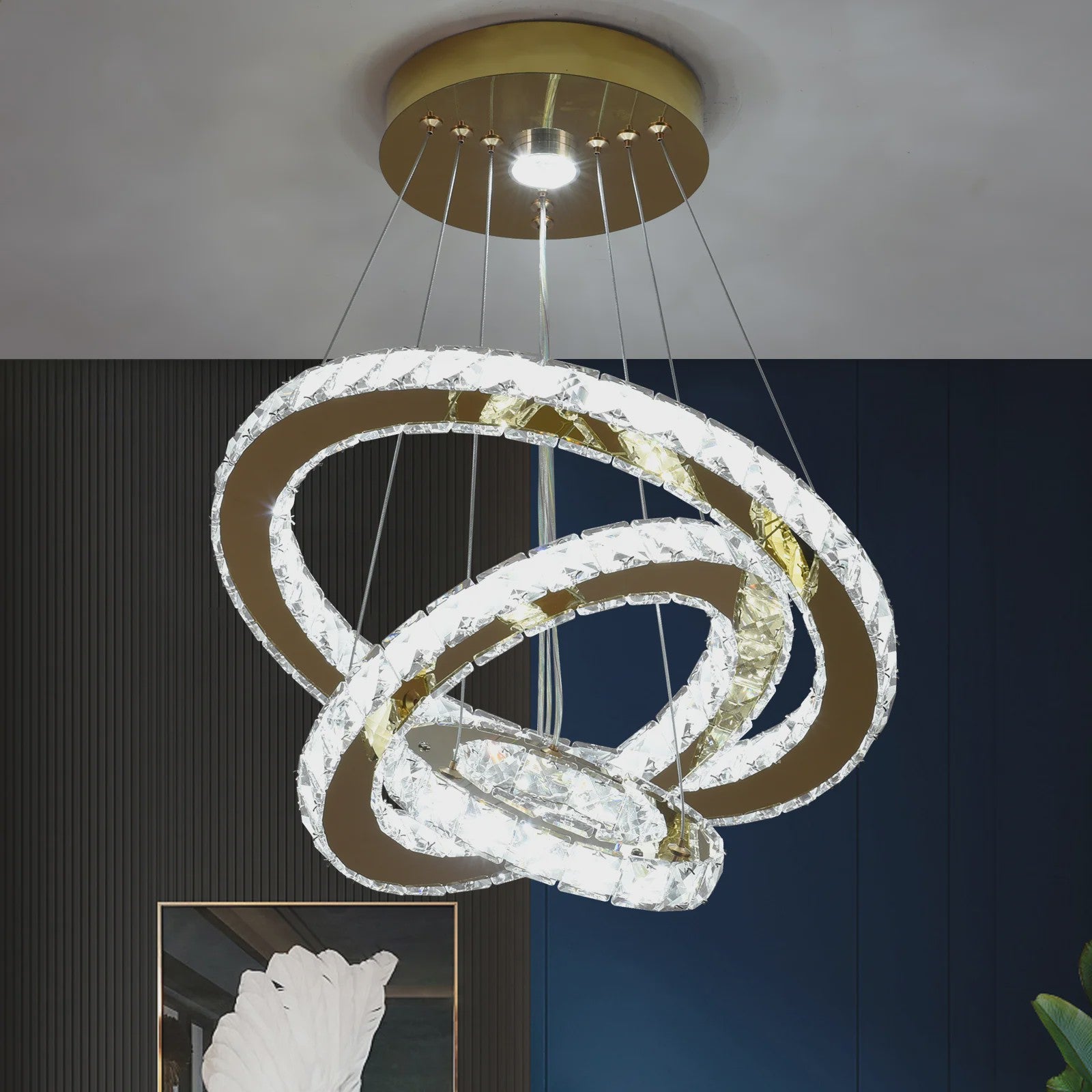 Luxe Kristallen Kroonluchter LED - Plafondlamp voor Woonkamer, Hal & Eetkamer