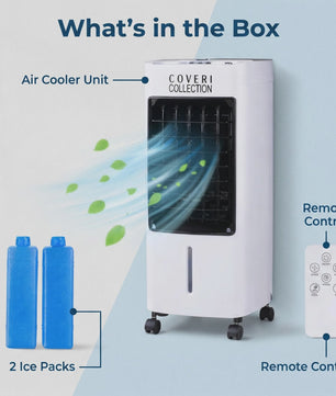 Draagbare Water Air Cooler met 4L Tank, 65W, 3 Snelheden & Afstandsbediening