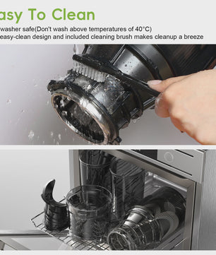 BioloMix Slowjuicer met 130mm invoertrechter - Hoge sapopbrengst, BPA-vrij, voor hele groenten & fruit