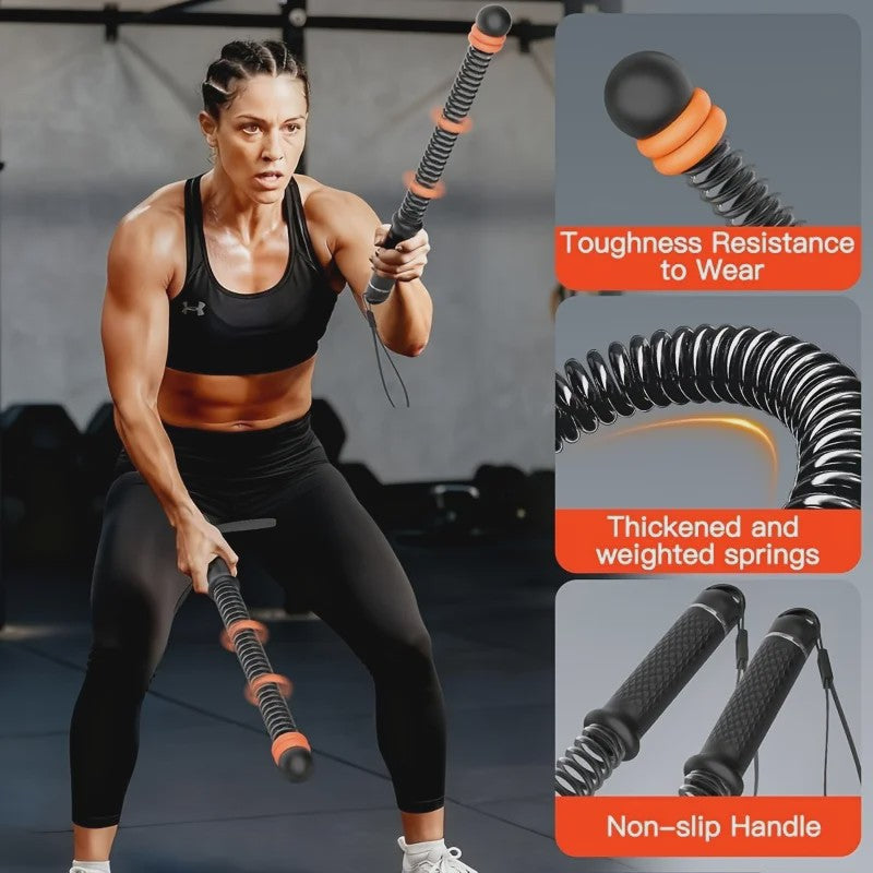 Draadloze Battle Ropes Set met Verstelbare Handvatten - Krachttraining voor Thuis
