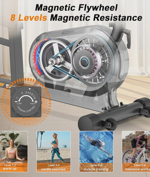 Gartistgo Hometrainer: 5-in-1 Recumbent Fiets met 16 Weerstandsniveaus, Rugleuning & LCD