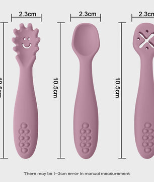 3-delige Siliconen Baby Bestek Set: Lepel & Vork voor Peuters