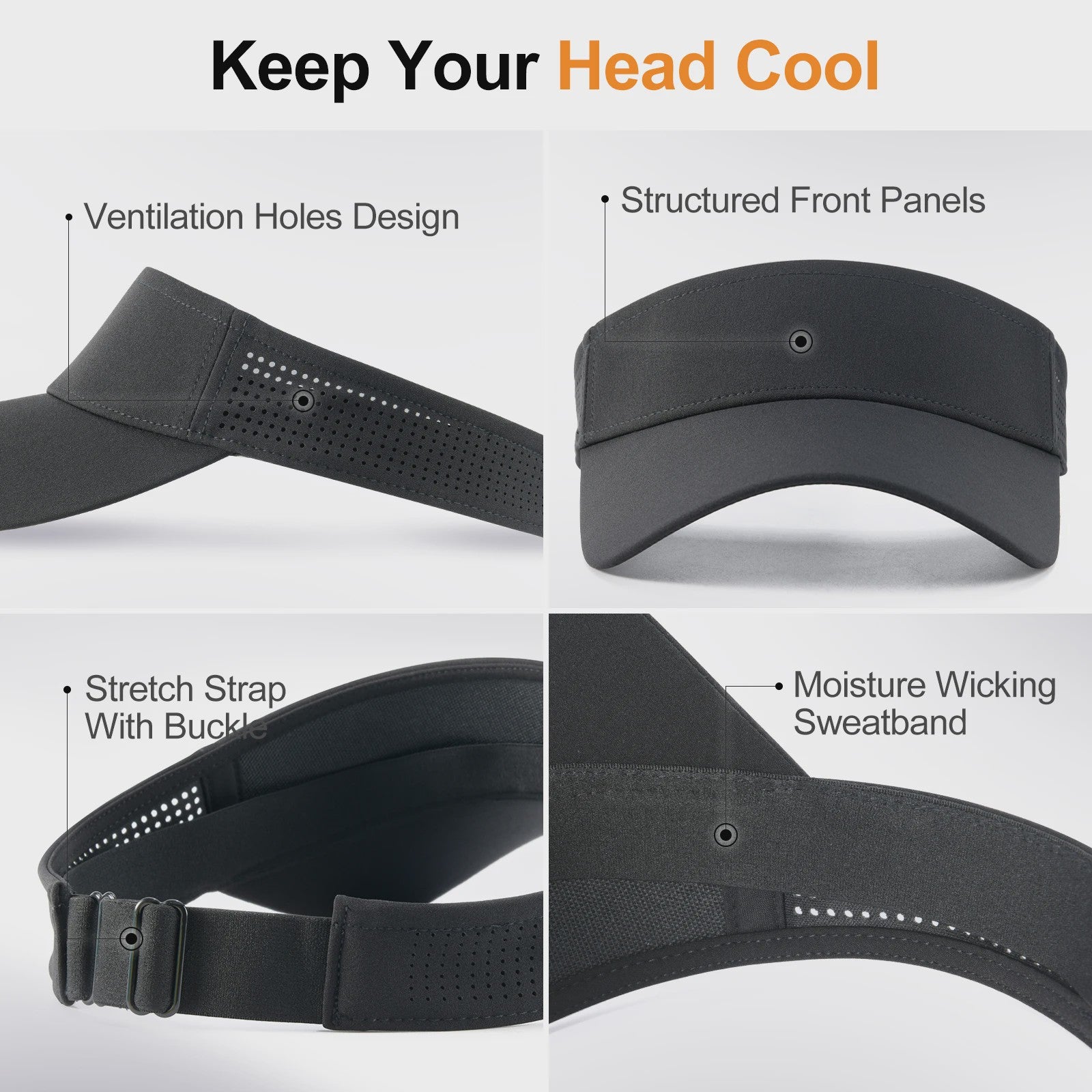 Dames Sport Visor Cap: Verstelbaar, Lichtgewicht & Ademend voor Buitenactiviteiten