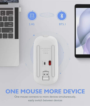 Draadloze Oplaadbare RGB Muis - Bluetooth & USB, Stil & Ergonomisch
