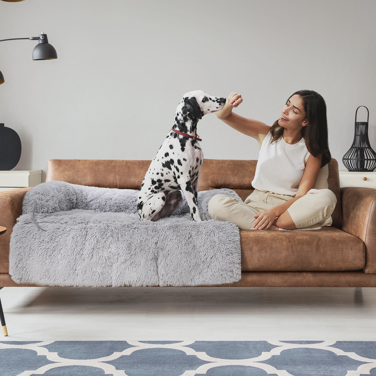 Luxe Fluffy Hondenkussen - Extra Zacht & Wasbaar Hondensofa voor Winterse Warmte