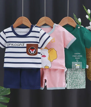 Schattige Kinder T-shirt & Short Set - 100% Katoen met Leuke Cartoon Prints