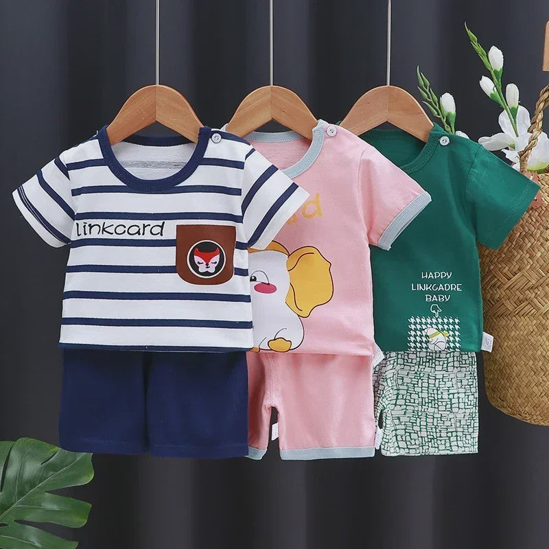 Schattige Kinder T-shirt & Short Set - 100% Katoen met Leuke Cartoon Prints