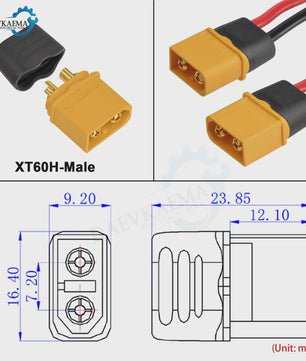 XT60H Connectoren Set (Male/Female) met Beschermhoes - 3-12 Paren