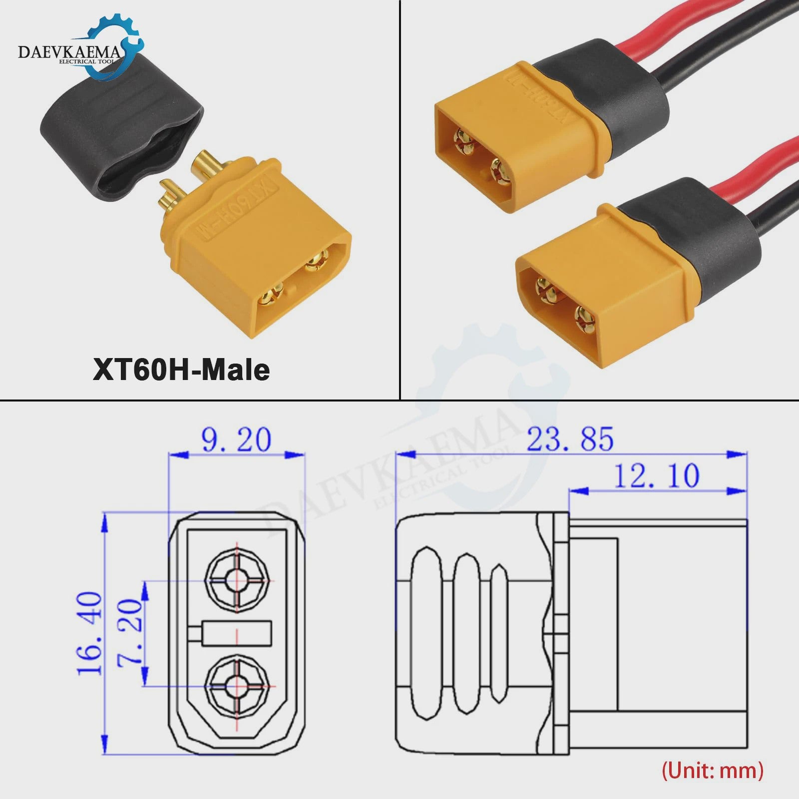 XT60H Connectoren Set (Male/Female) met Beschermhoes - 3-12 Paren